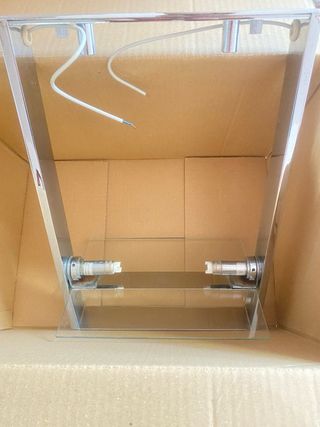 Lampada da tetto moderna - acciaio e cristallo.