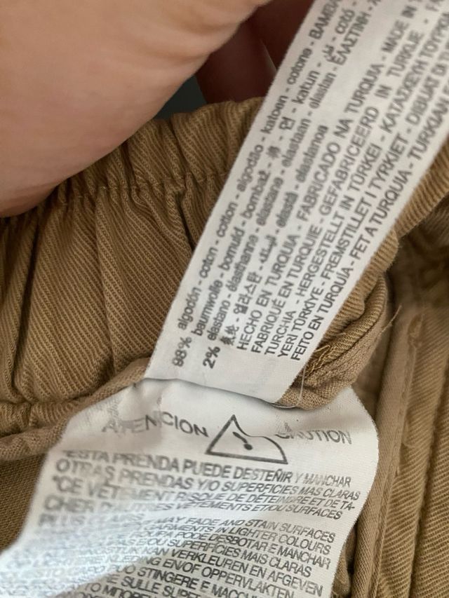 Pantalones cargo beige - tiro alto