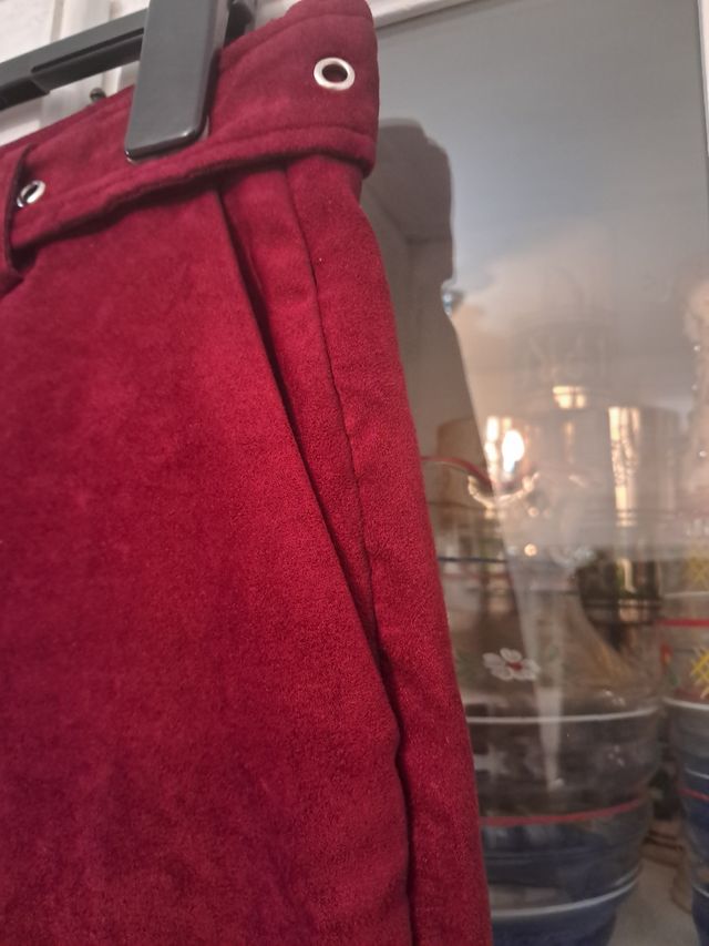 Pantalón Culotte burdeos Cortefiel