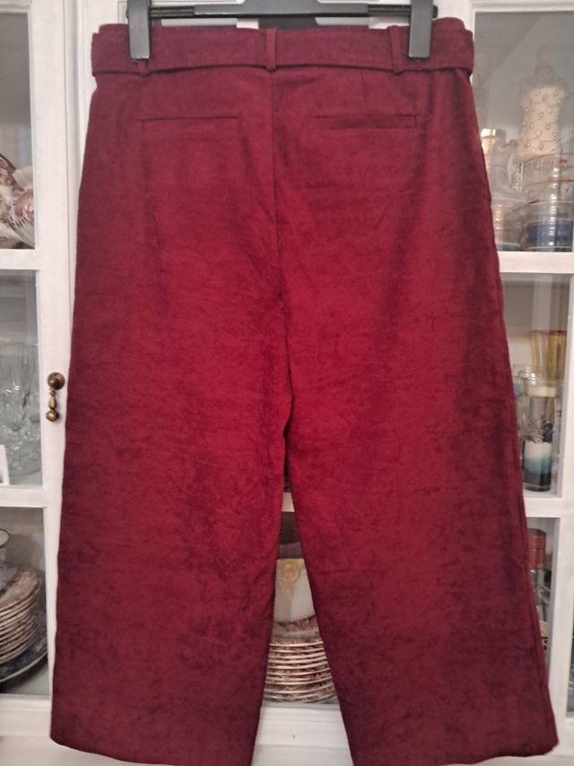 Pantalón Culotte burdeos Cortefiel