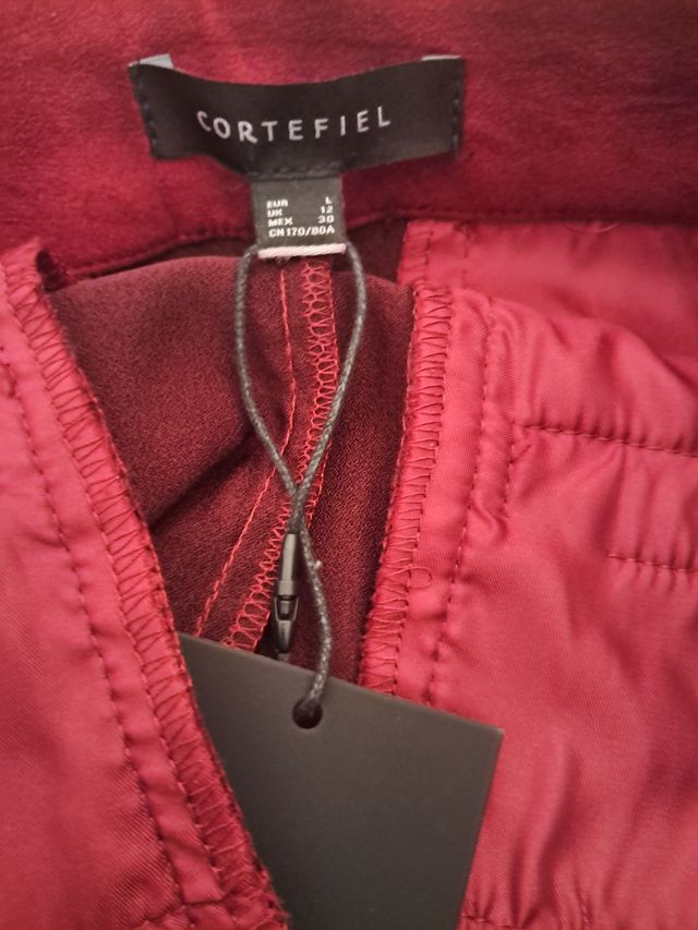 Pantalón Culotte burdeos Cortefiel