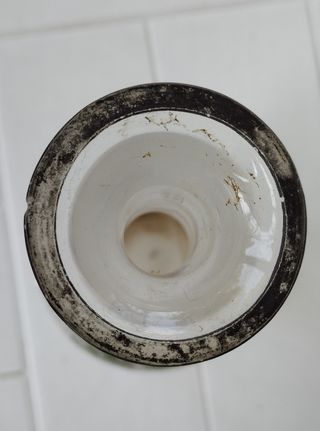 Antica Bottiglia in vetro italiana, dipinta a mano