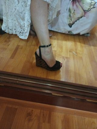 Zapatos cuña mujer negros