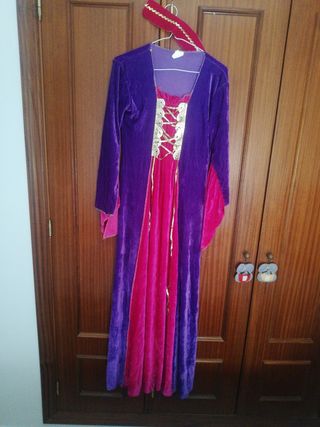 Disfraz medieval dama rosa-morado