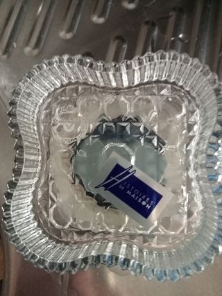 Joyero cristal flor azul