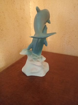 Statua Delfini Ceramica Vintage