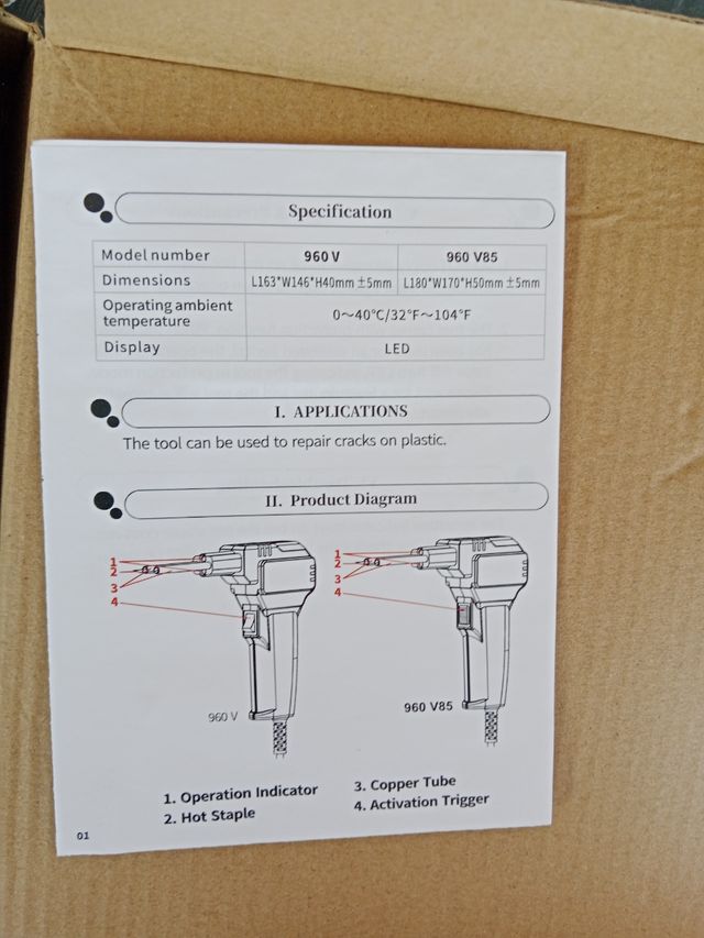 Soldadora 960V para plástico
