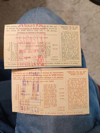 Lotería Nacional: 4 billetes antiguos