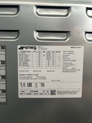 Cocina SMEG CX61GMBL - Negra 60cm