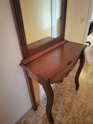 Mueble recibidor con espejo - Madera
