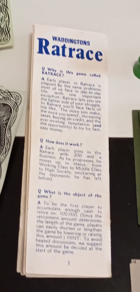 JUEGO DE MESA RATRACE ,VINTAGE DE 1973,HOUSE OF GA