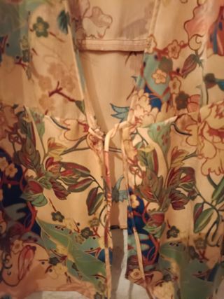 Kimono beige estampado