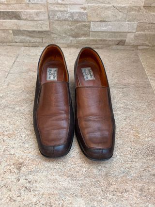 Zapatos Piel Marrón Tacón Bajo