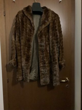Giaccone ecopelliccia marrone vintage