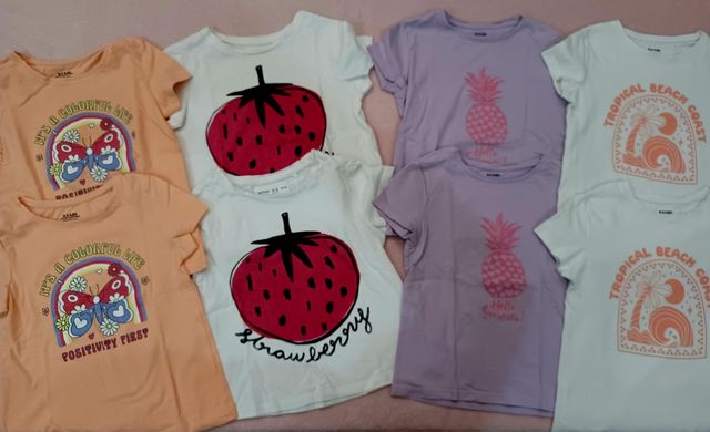 8 Camisetas Niñas - Kiabi y lefties talla 6 