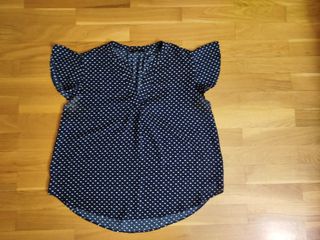 Blusa lunares azul y blanco