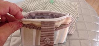 3 Monederos rayas beige-azul