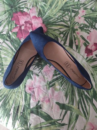 Zapatos tacón alto,  marca Greatonu - Azul marino
