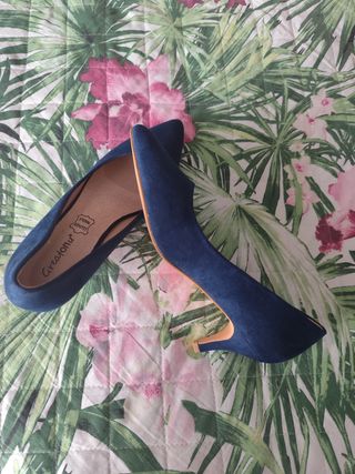 Zapatos tacón alto,  marca Greatonu - Azul marino