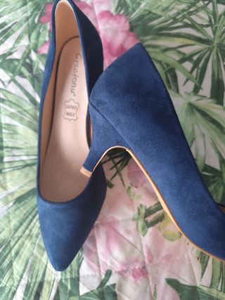 Zapatos tacón alto,  marca Greatonu - Azul marino