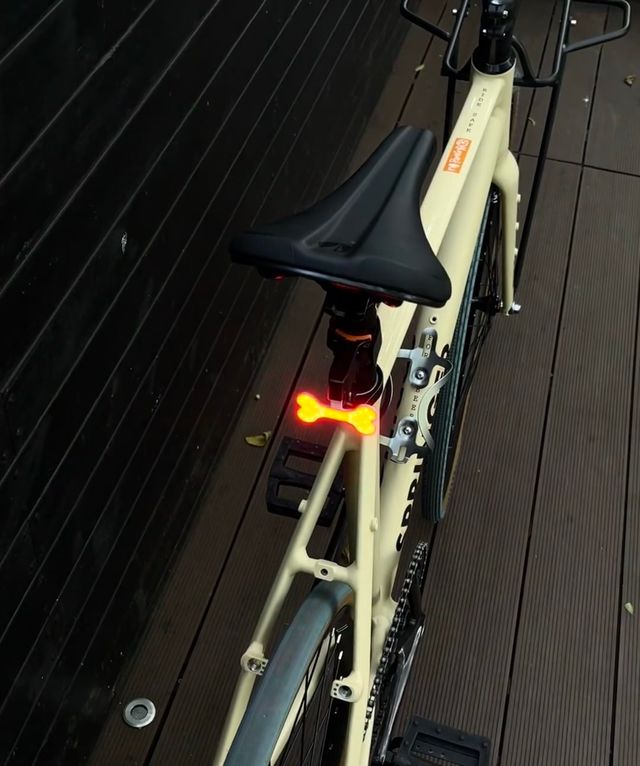 Luz trasera para bici en forma de hueso