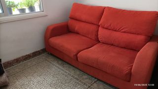 Sofá naranja 2 plazas