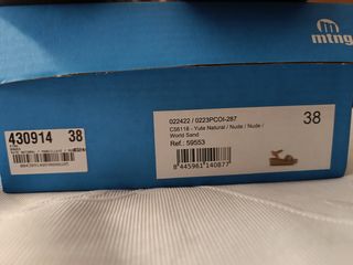 Sandalias cuña beige y rosa