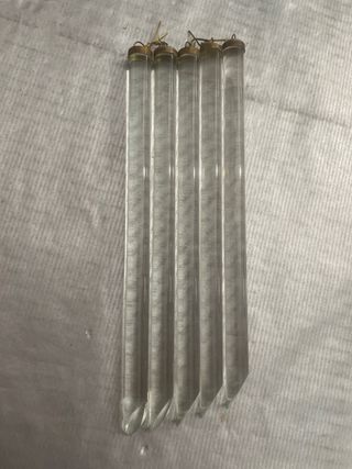 5 Barritas Cristal Lampara Vintage