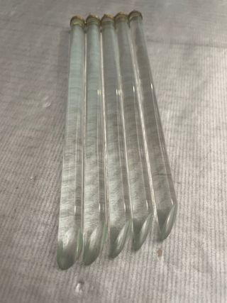 5 Barritas Cristal Lampara Vintage