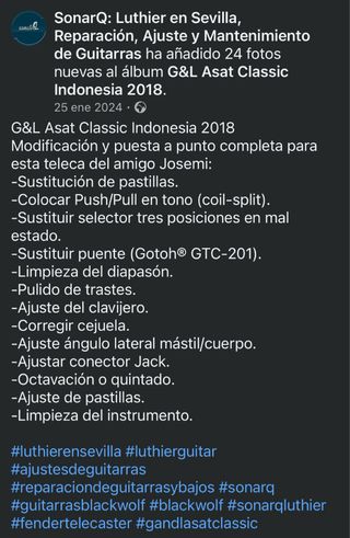 Guitarra GL Telecaster mejorada