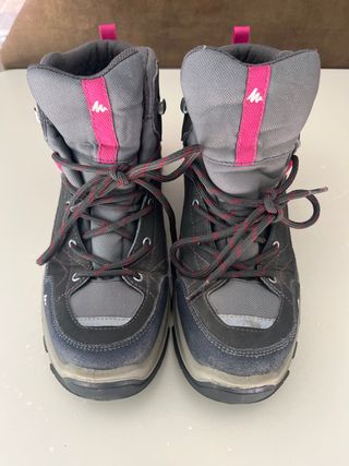 Botas trekking niña gris/rosa
