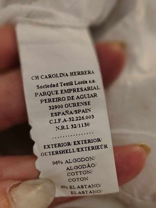 Pantalón Carolina Herrera blanco, XL