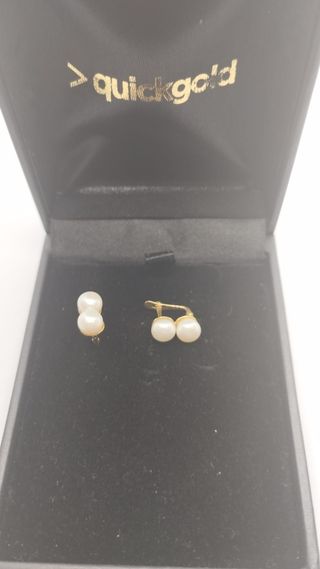 Pendientes oro 18k perlas QuickGold