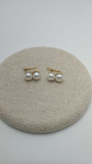 Pendientes oro 18k perlas QuickGold