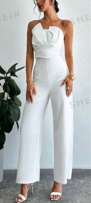 Traje blanco - Pantalón y top