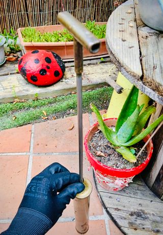 ANTIGUO INFLADOR GRANDE DE BRONCE