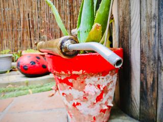 ANTIGUO INFLADOR GRANDE DE BRONCE