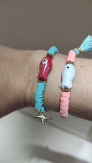 Ud Pulsera pez de cerámica 