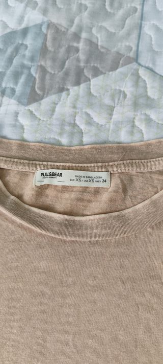 Camiseta Pull&Bear cropped beige XS