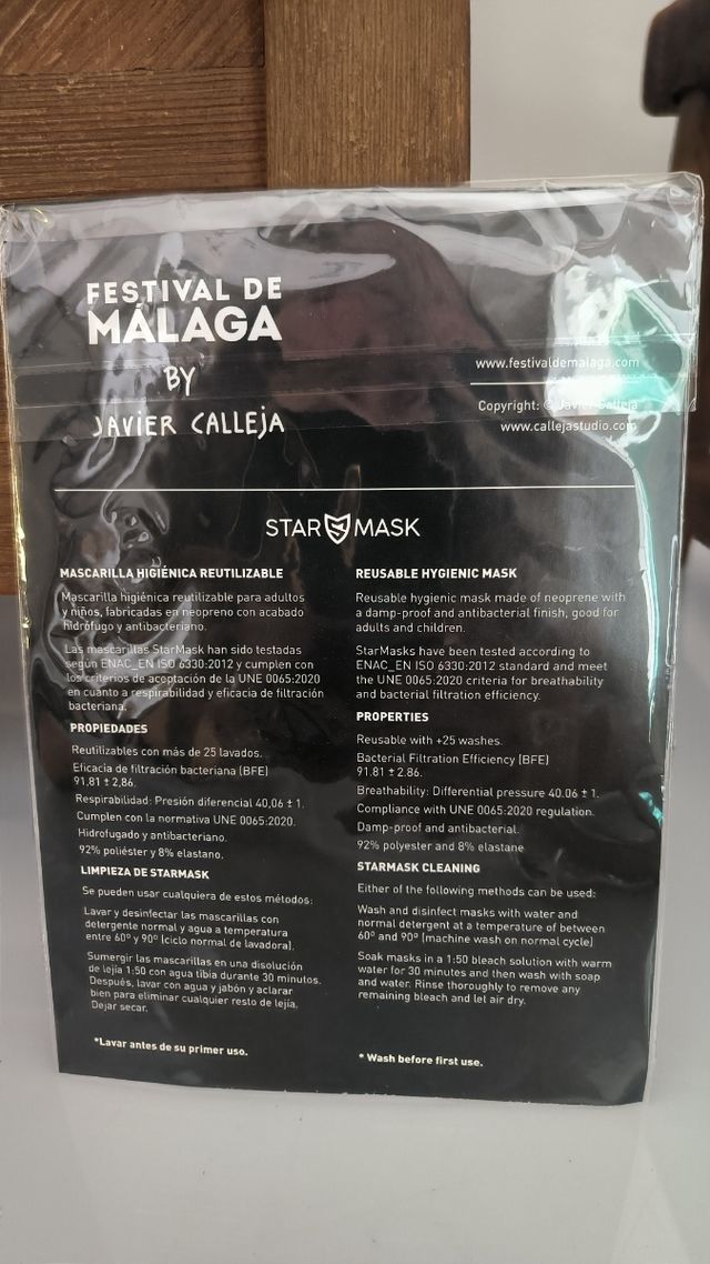 Mascarilla Javier Calleja Festival Málaga