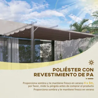  Cubierta para Techo Retráctil de 3,5x2,6m 