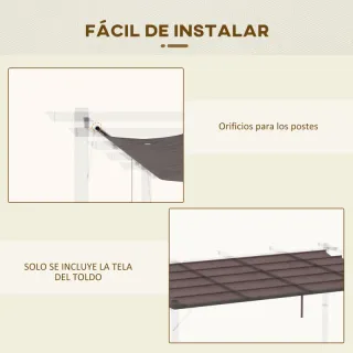  Cubierta para Techo Retráctil de 3,5x2,6m 
