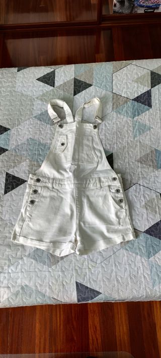 Peto vaquero corto blanco zara 164cm