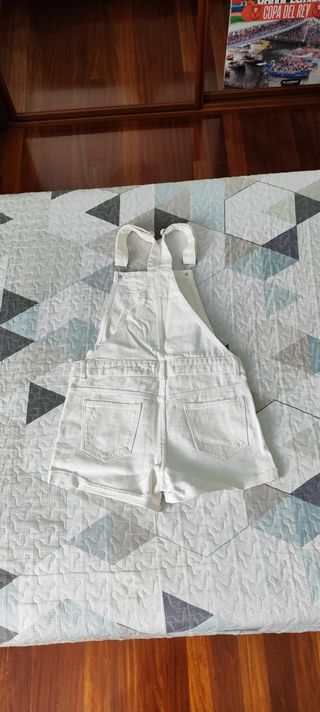 Peto vaquero corto blanco zara 164cm