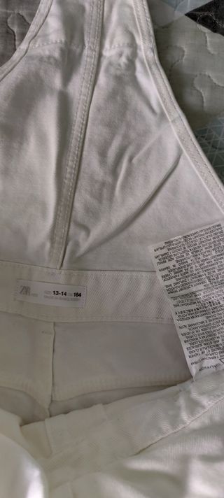 Peto vaquero corto blanco zara 164cm