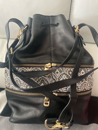 Bolso Horia - Bolso saco cuero negro