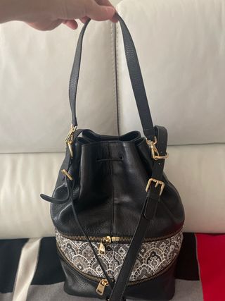 Bolso Horia - Bolso saco cuero negro