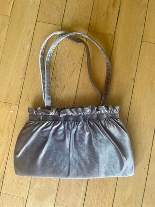 Bolso terciopelo gris