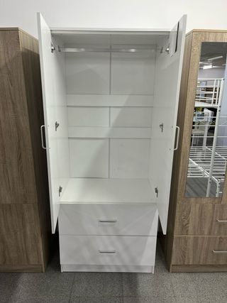 !Armario 2 puertas con Espejos y 2 Cajones OFERTON