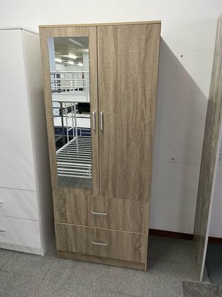 !Armario 2 puertas con Espejos y 2 Cajones OFERTON